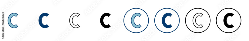 Copyright icon vector isolated on white background. copyright symbols