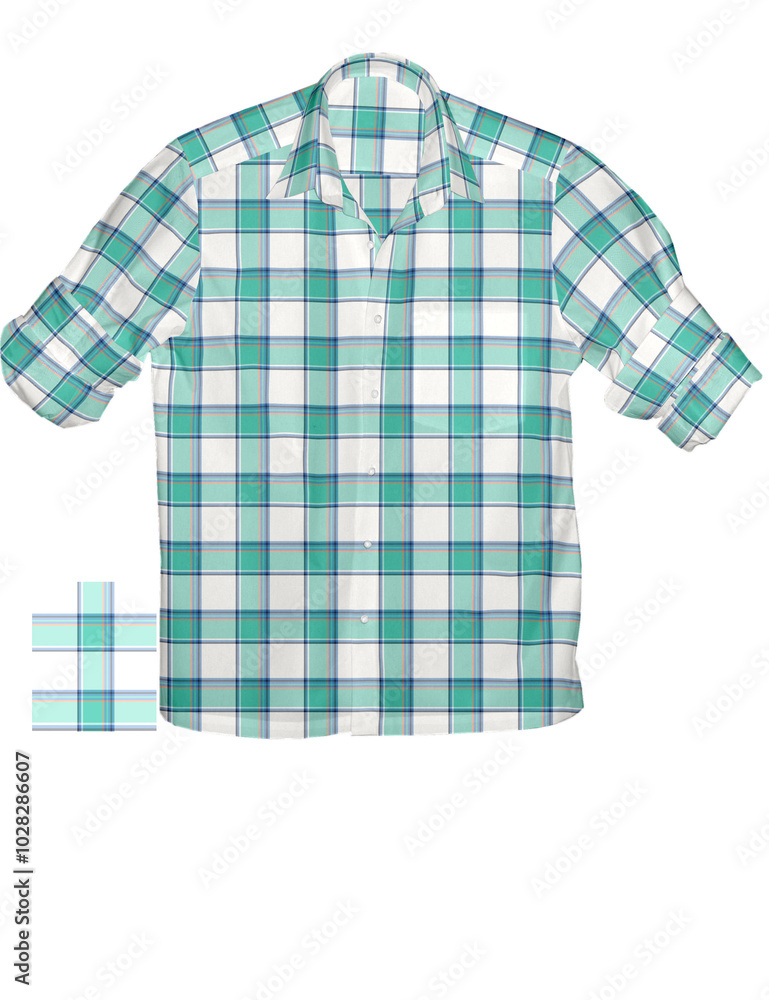 3D illustration check shirt for summer season 3D illustration check shirt for summer season