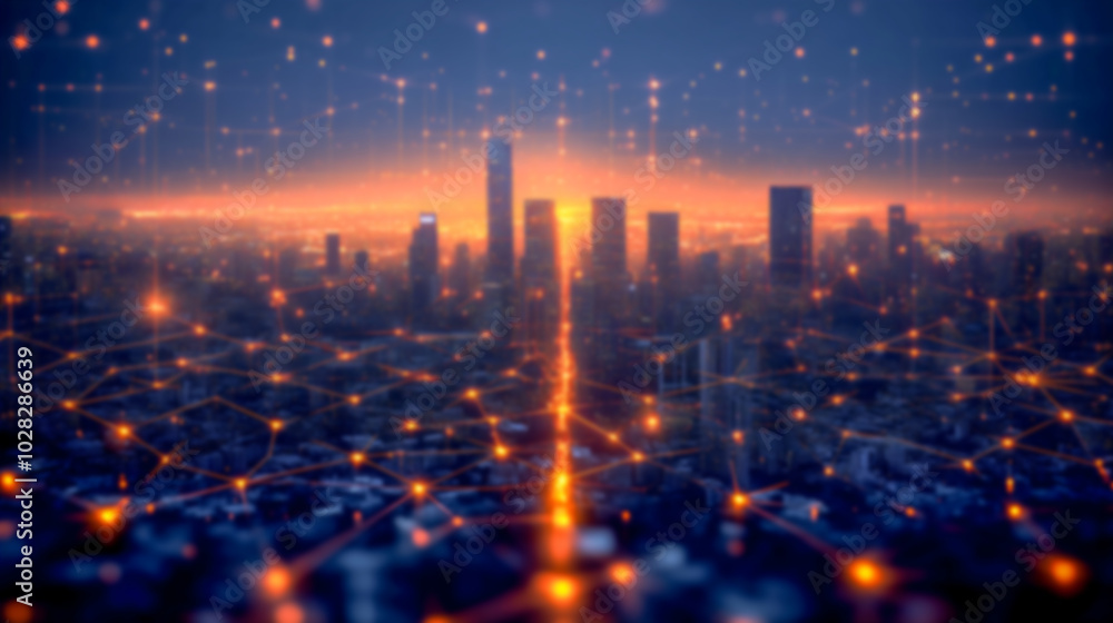 Blurred background of night light bokeh of big city . Blurred background of night light bokeh of big city .