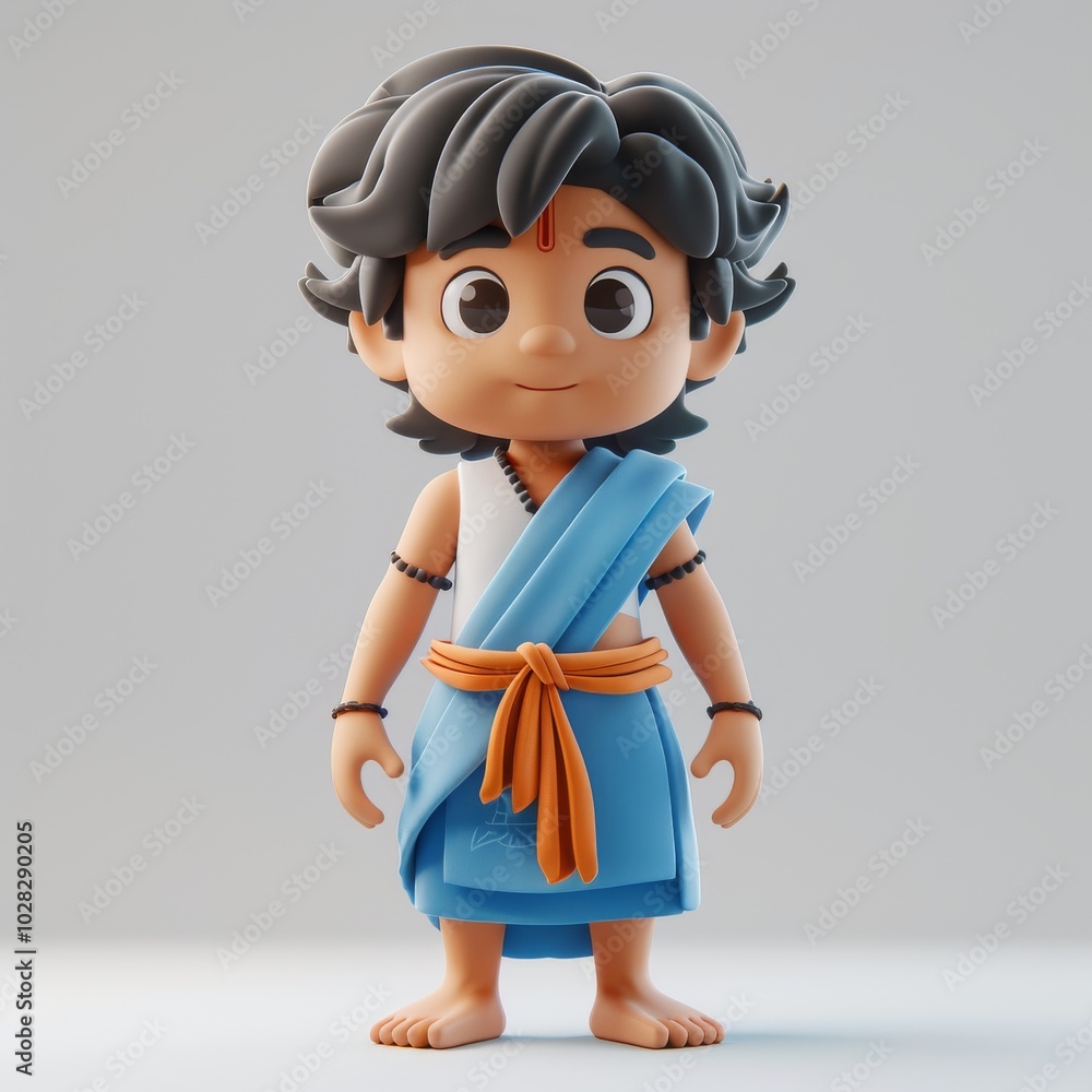 Cute Cartoon Character for Raksha Bandhan Celebration Cute Cartoon Character for Raksha Bandhan Celebration