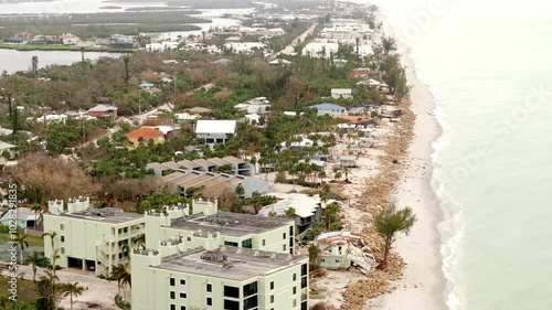 Drone video Hurricane Milton aftermath Manasota Key Charlotte County FL USA 2024 photo