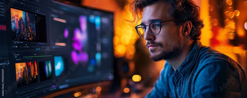 Video Editor Or Designer Using Editing Software Tech, Generative AI