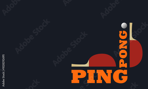 ping pong racket ball game tennis sport poster