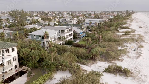 Aerial video waterfront homes St Petersburg Beach Florida minimal damage from Hurricane Milton 2024 photo