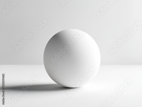 3D Rendering of Ping Pong Ball on White Background - Close-Up View