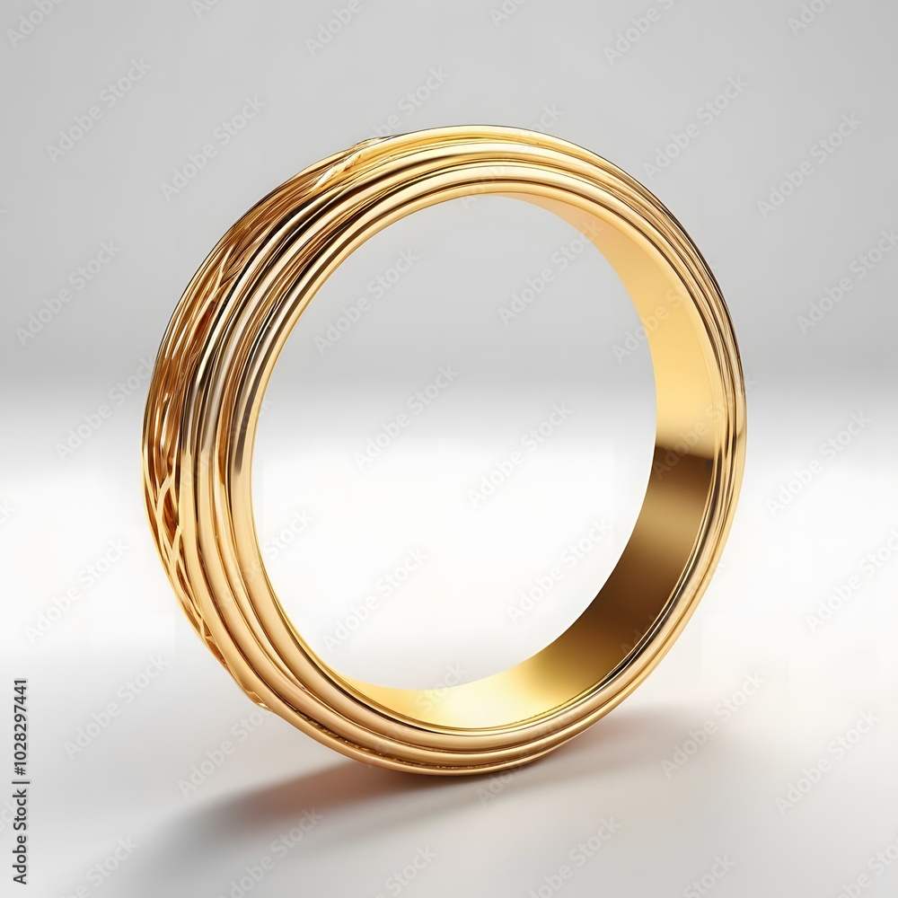 3D Golden ring on white background 3D Golden ring on white background
