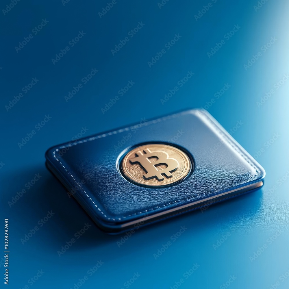 Crypto assets, holographic wallet, futuristic finance, blue hues Crypto assets, holographic wallet, futuristic finance, blue hues