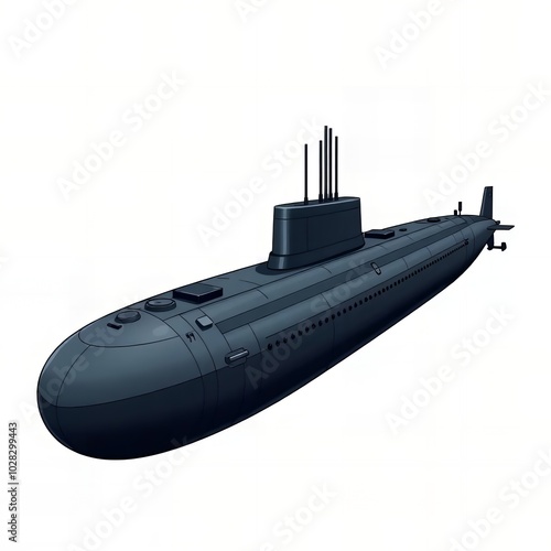  submarine with a radio tower on top of it. photo