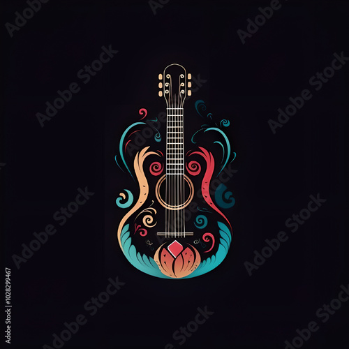 Colorful guitar  photo