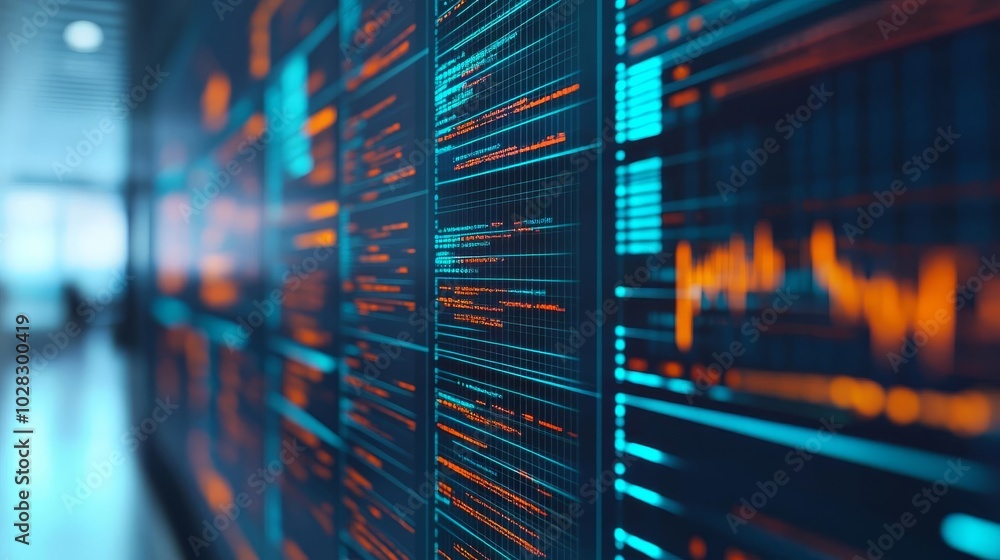 Digital finance visualization, holographic screens, sleek office, tech style Digital finance visualization, holographic screens, sleek office, tech style