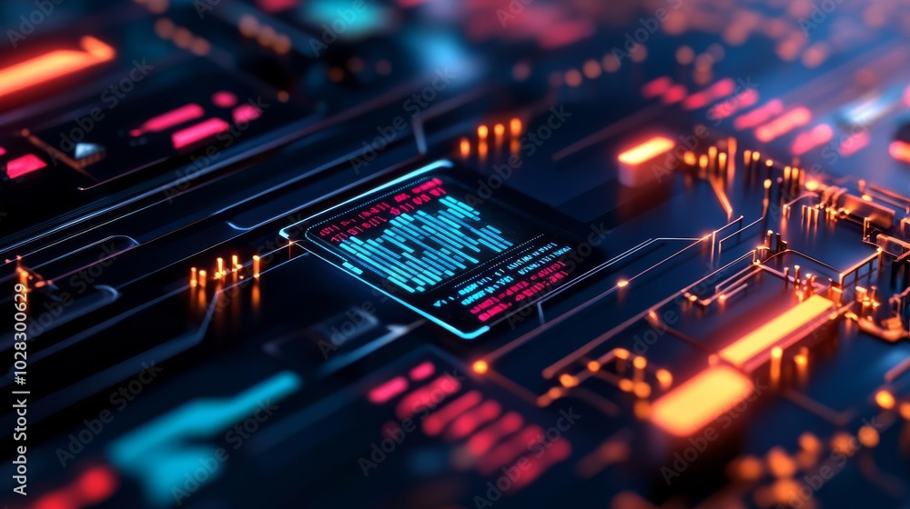 Digital ledger, holographic data stream, sleek futuristic interface, dark theme Digital ledger, holographic data stream, sleek futuristic interface, dark theme