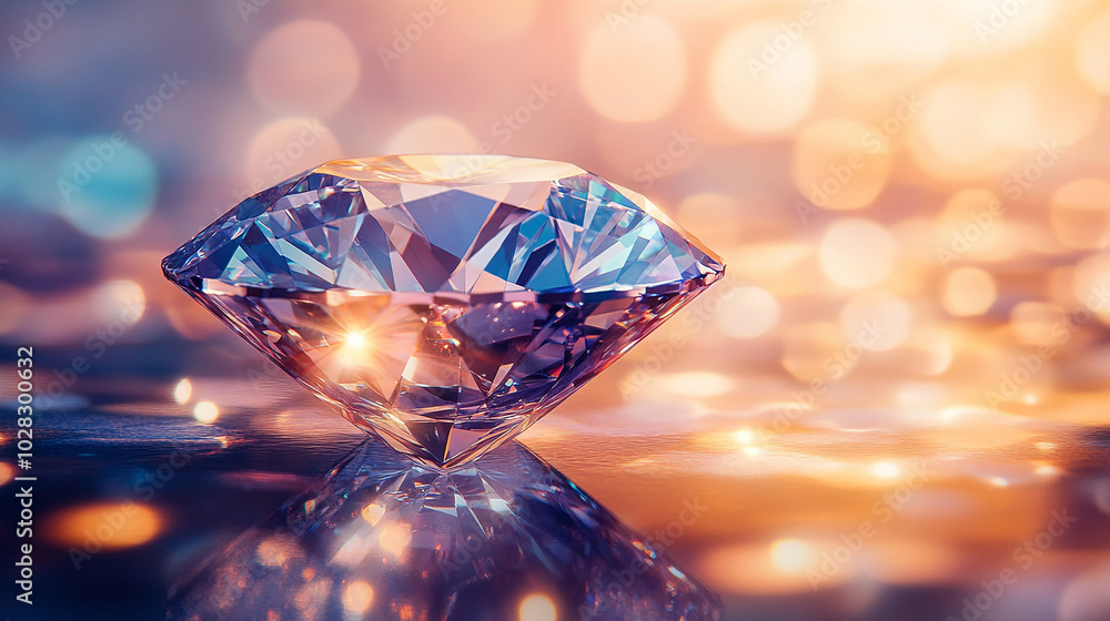 Elegant diamond with perfect clarity glowing Elegant diamond with perfect clarity glowing