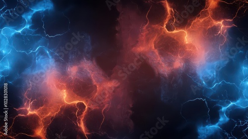 Abstract AIpowered background with interconnected points, forming a digital network glowing with energy and vibrant colors