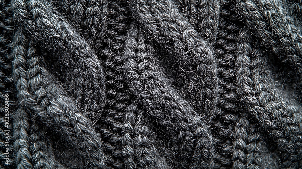 Grey knitted wool texture background pattern with high resolution Top view Copy space : Generative AI Grey knitted wool texture background pattern with high resolution Top view Copy space : Generative AI