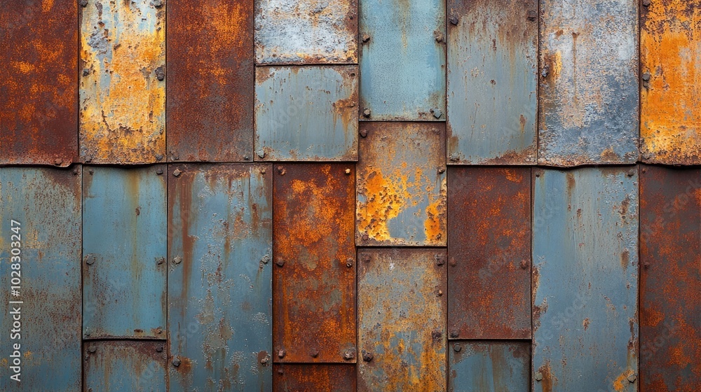 Artistic representation of an old and rusty zinc Artistic representation of an old and rusty zinc