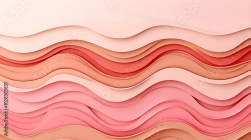 Flowing Pastel 3D Waves in Soft Gradient Abstract Background