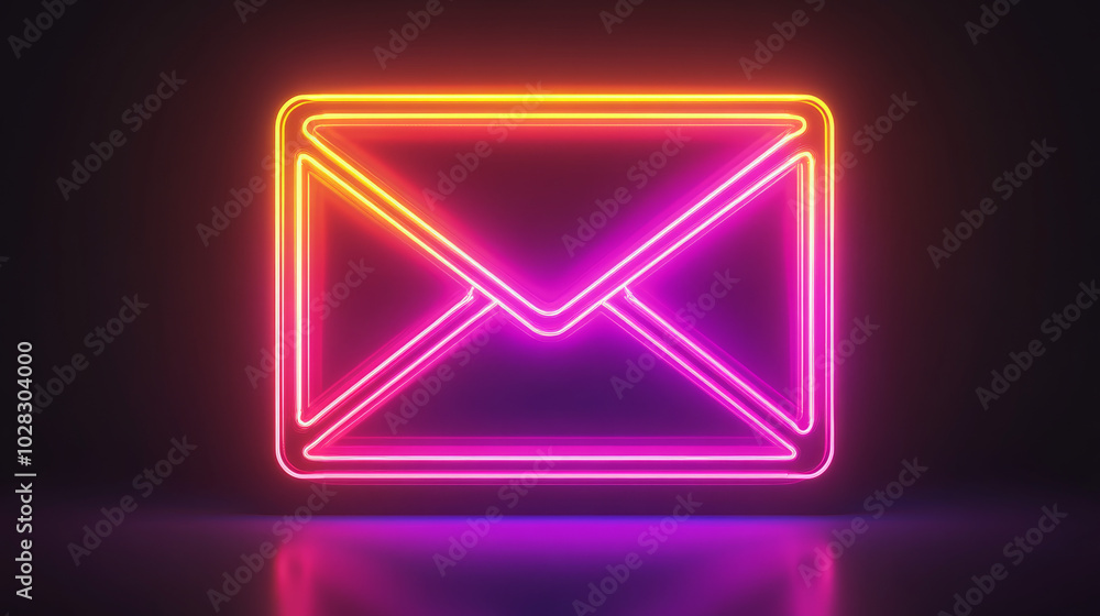 This icon shows an email envelope made of thin lines, like a neon light. It's perfect for representing communication and messages. This icon shows an email envelope made of thin lines, like a neon light. It's perfect for representing communication and messages.
