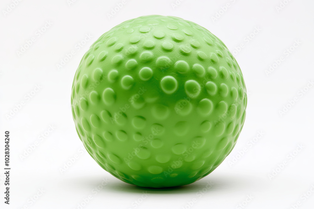 Green roller hockey ball with a hard surface on a white background Green roller hockey ball with a hard surface on a white background