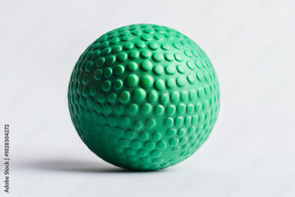 Green roller hockey ball with a hard surface on a white background Green roller hockey ball with a hard surface on a white background
