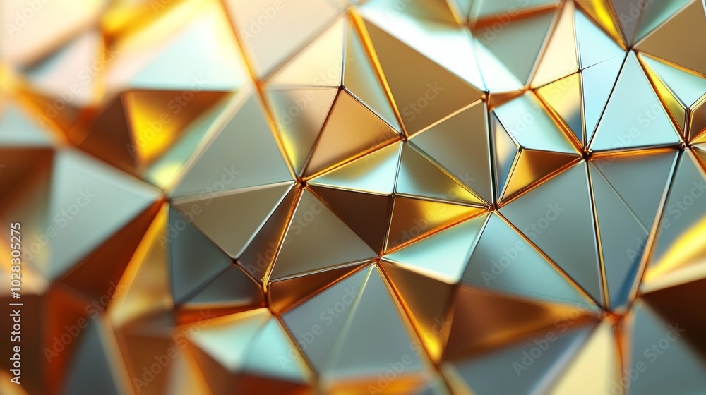 A gold and silver geometric pattern with triangles A gold and silver geometric pattern with triangles
