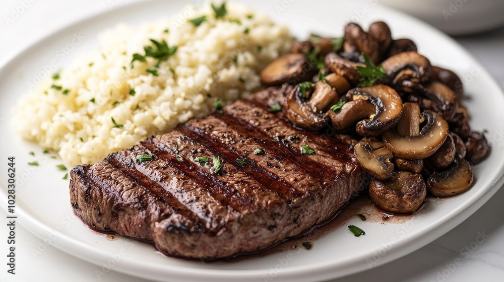 Elegant Keto Dinner with Grilled Steak and Mushrooms Elegant Keto Dinner with Grilled Steak and Mushrooms