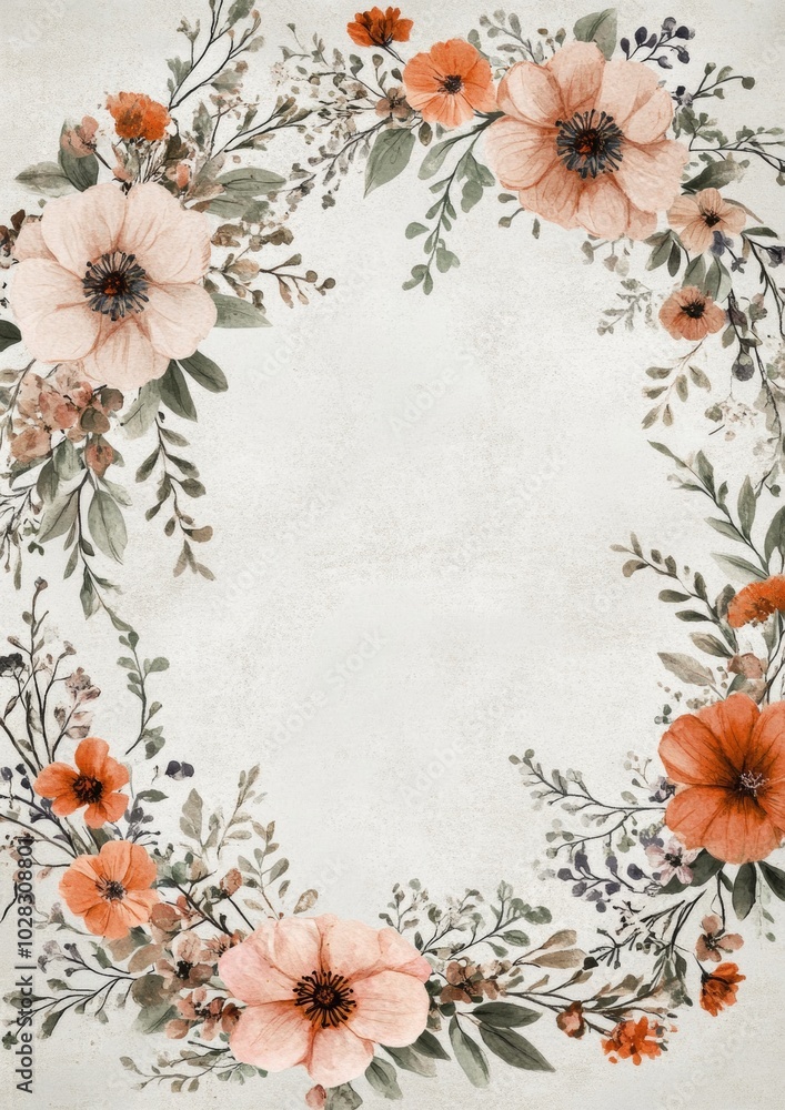 A floral design with a white background A floral design with a white background