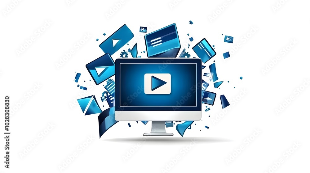 of Modern Digital Media Workspace on White Background of Modern Digital Media Workspace on White Background