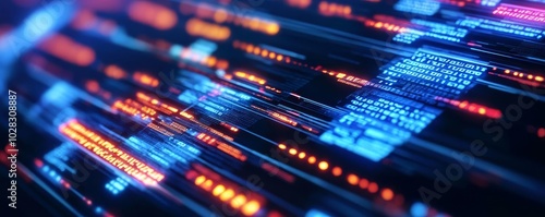 Wallpaper Mural AI-enhanced blockchain, holographic interface, cyber-inspired cityscape, glowing data Torontodigital.ca