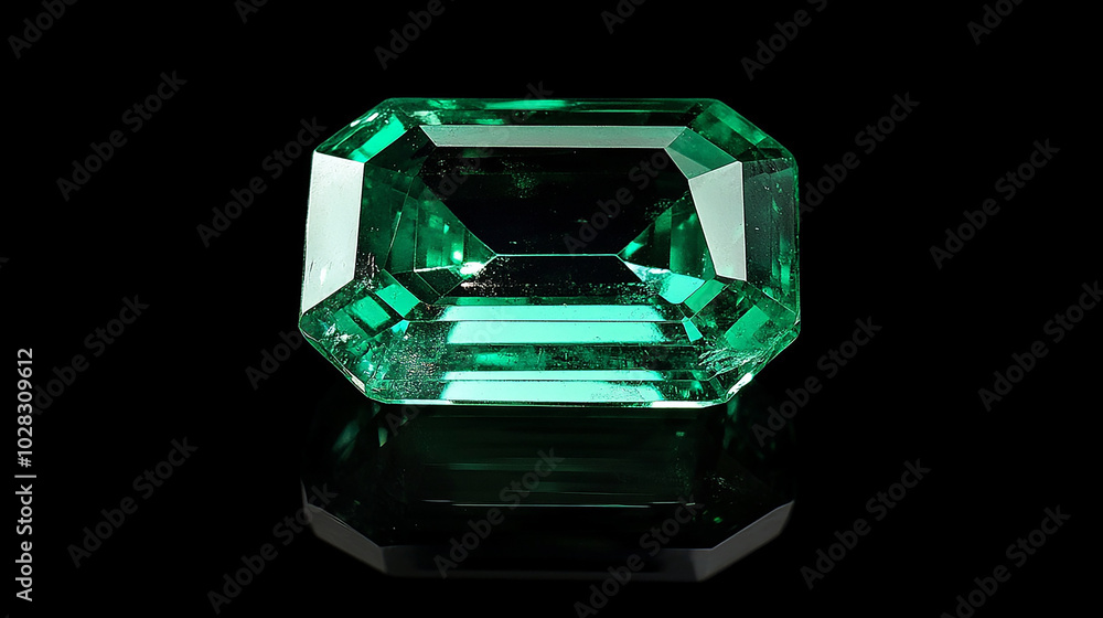 Exquisite emerald gemstone with sharp edges and radiance Exquisite emerald gemstone with sharp edges and radiance