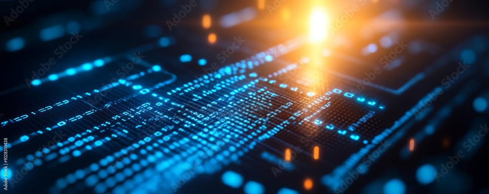 Blockchain financial hub, cyberpunk background, blue neon data points, digital transformation Blockchain financial hub, cyberpunk background, blue neon data points, digital transformation