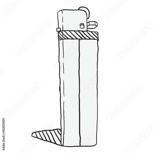 black and white illustration lighter stand
