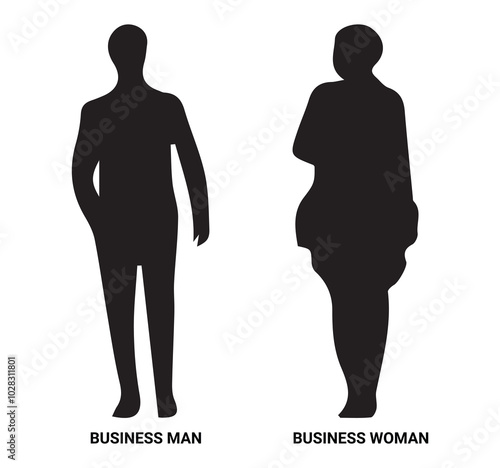 Vector silhouettes of men and a woman.Vector Illustration EPS 10 photo