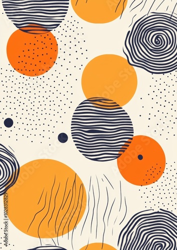 A colorful abstract design with circles and lines