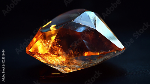 Exquisite topaz gemstone with sharp edges and radiance photo