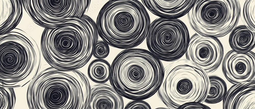 A black and white drawing of circles with a white background A black and white drawing of circles with a white background