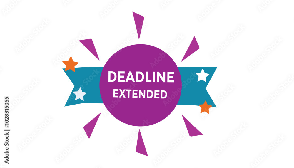 Deadline extended Countdown number banner templates. time icon. Vector Illustration Deadline extended Countdown number banner templates. time icon. Vector Illustration