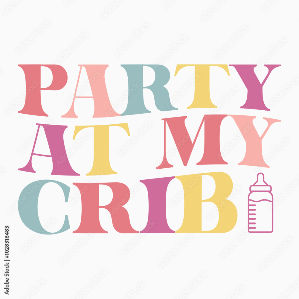 Party at my crib retro t shirt design sublimation vector Party at my crib retro t shirt design sublimation vector