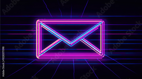 A simple, 80s-style outline drawing of a glitched email envelope. This icon represents communication problems and is perfect for a digital design.