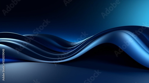 Abstract luxury golden lines curved overlapping on dark blue background. premium black and gold geometric background