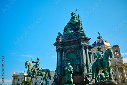 Statues at Maria Theresien Platz, Vienna photo