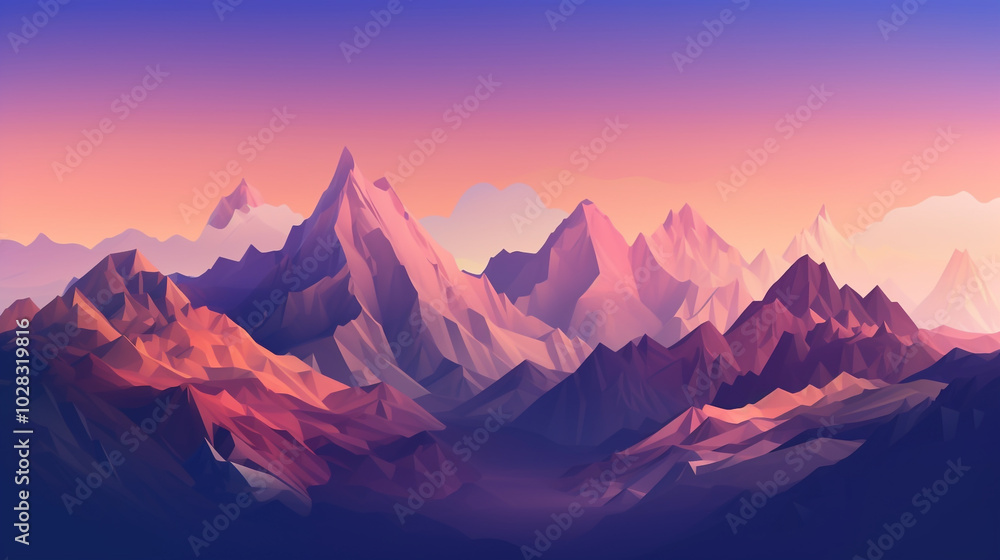 Twilight Peaks Rugged Mountains Against a Canvas of Colorful Twilight Sky Twilight Peaks Rugged Mountains Against a Canvas of Colorful Twilight Sky