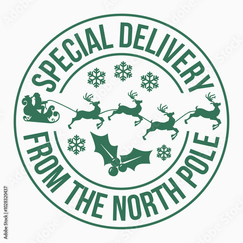 special delivery from the north pole retro t shirt design sublimation vector