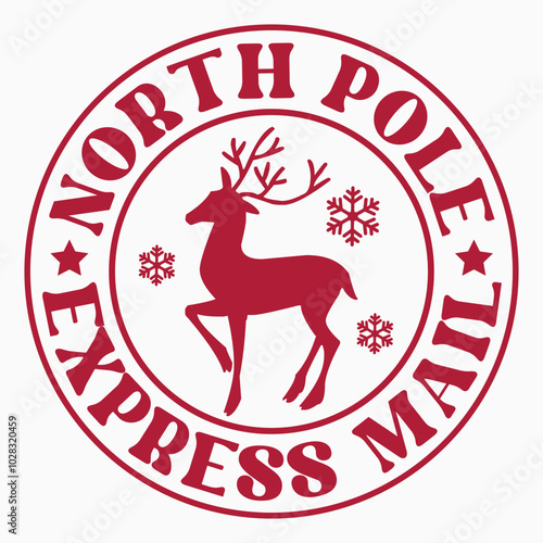 north pole express mail retro t shirt design sublimation vector