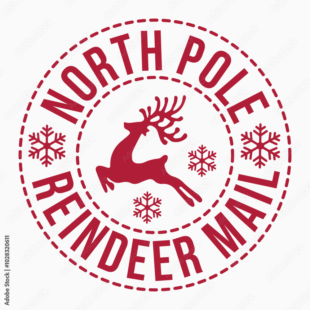 north pole reindeer mail retro t shirt design sublimation vector north pole reindeer mail retro t shirt design sublimation vector