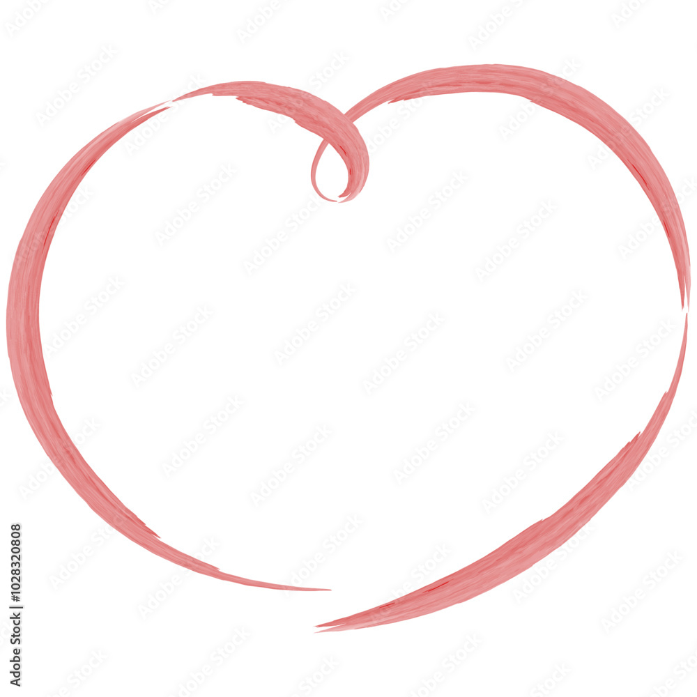 Fototapeta premium おしゃれな手描きハート型の水彩フレーム