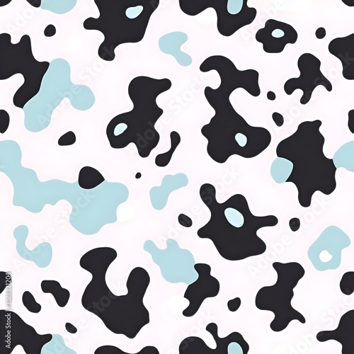 Pastel Cow Print Pattern in Lavender, Mint, and Baby Blue | Whimsical Animal Print Design