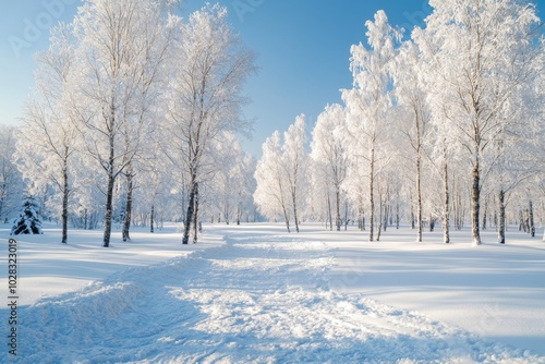 Winter season background full of white snow falling