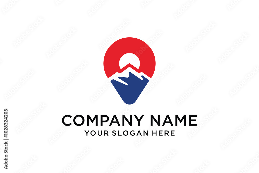 Mountain Location Vector Logo Design. Outdoor Adventure Symbol Icon. Mountain Location Vector Logo Design. Outdoor Adventure Symbol Icon.