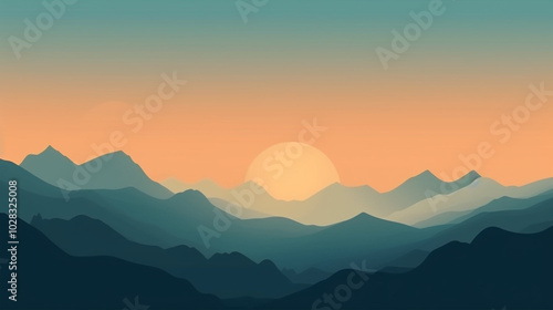 Pastel psychedelic landscape with mountains  Pop Art Style of a Mountain Range Landscape and rainbow
