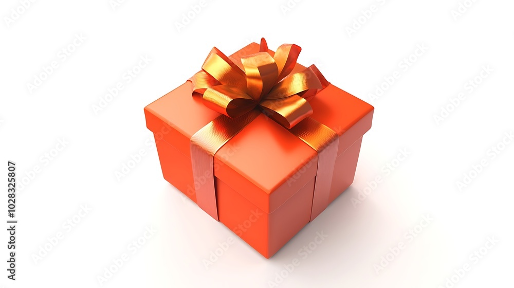 Shiny 3D Gift Box with Ribbon for Celebrations Shiny 3D Gift Box with Ribbon for Celebrations
